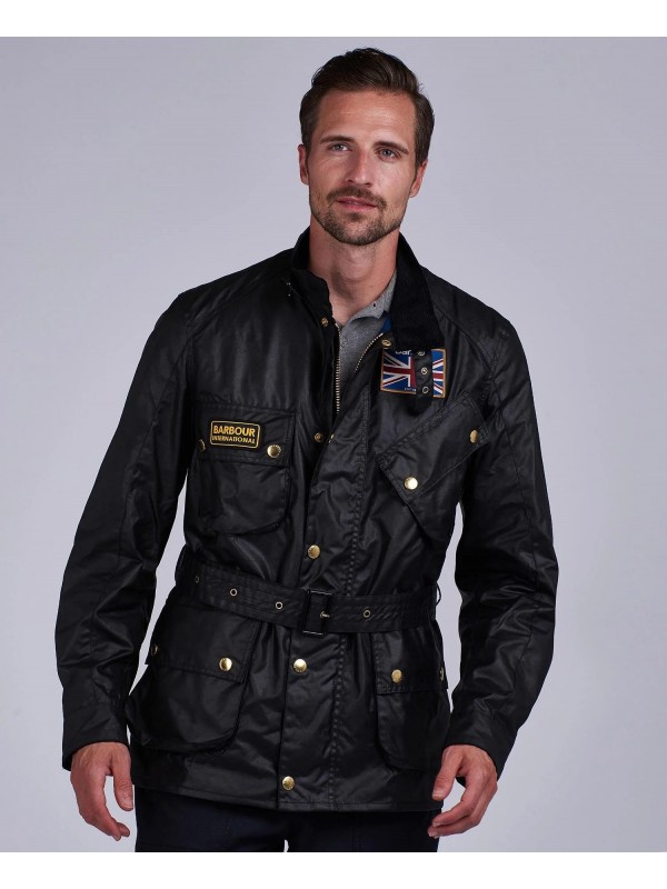 Barbour international mens union jack wax jacket black mwx0068bk91 2025